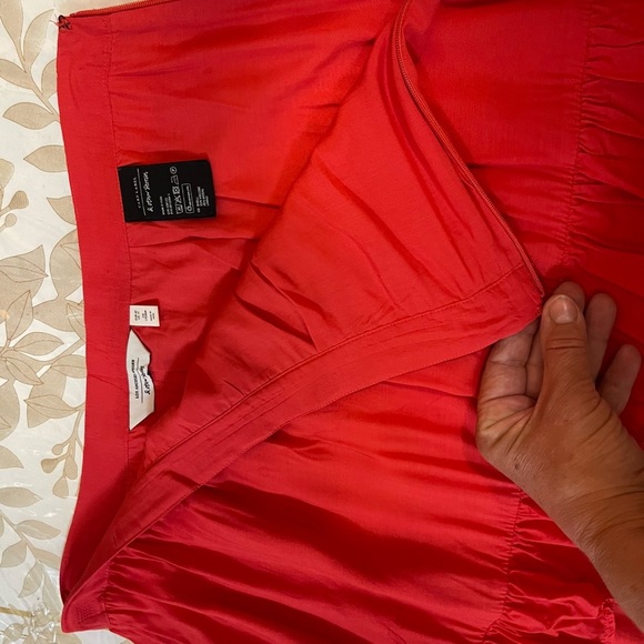 & Other Stories Los Angeles Atelier Women's Red A-Line Midi Skirt Lined Size 12 - Picture 5 of 11